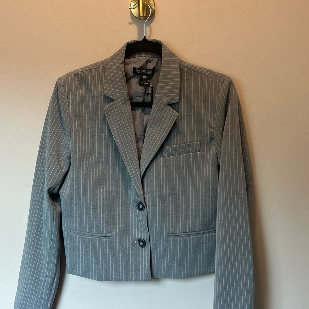 RACHEL Rachel Zoe Women's Gray Striped Blazer